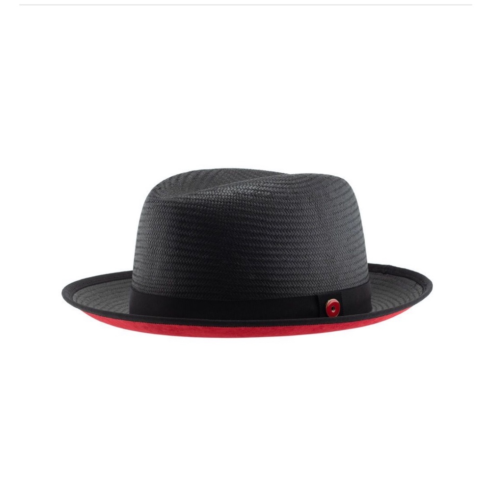 Keith & James Stylish Black and Red Fedora Hat